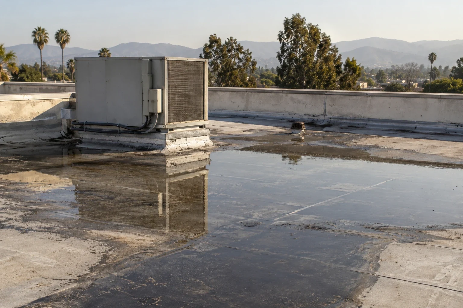 Ponding Water Roof Repair in Modesto